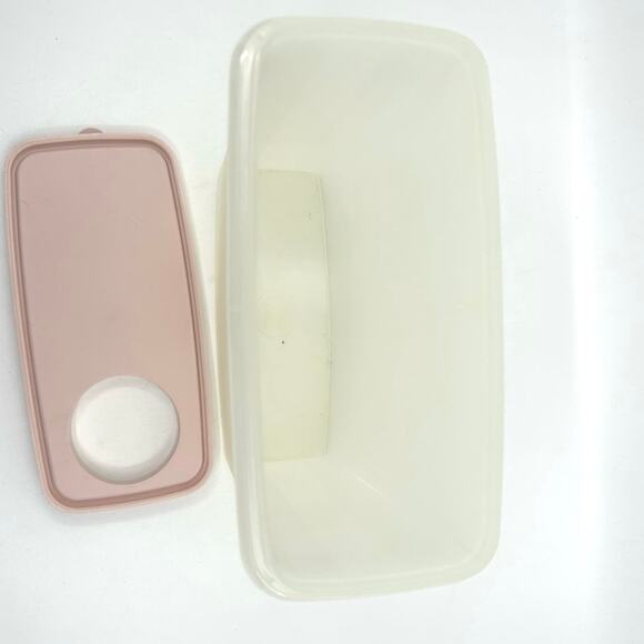 Tupperware Vintage Cereal Box Keeper/Storage Container W/ Pink Flip Lid Pour All - Picture 6 of 6